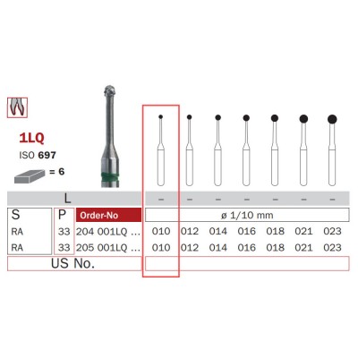 Carbide Bur, Long RA 010,...