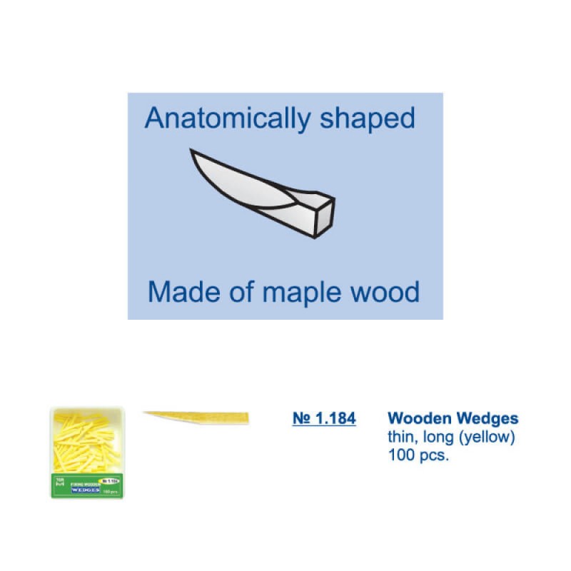 Wooden Wedge, Thin, Long, Yellow